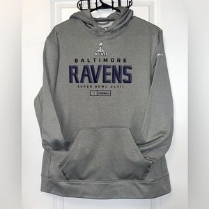 Nike Grey & Purple Baltimore Ravens Super Bowl Hoodie Size Men’s Large - 🔥✔️🏈